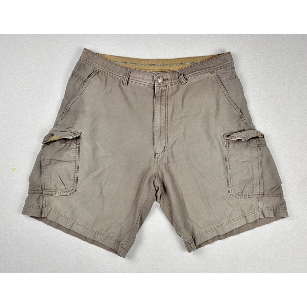 REI Men's Cargo Hiking Shorts‎ Brown Size 36 Nylon Cotton Outdoor Pockets